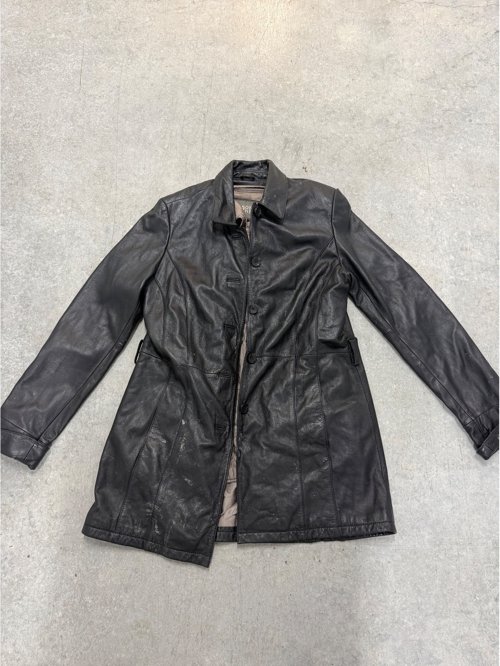 Vintage Wilsons Leather Maxima Black Leather Jacket Mens Medium Zip Coat